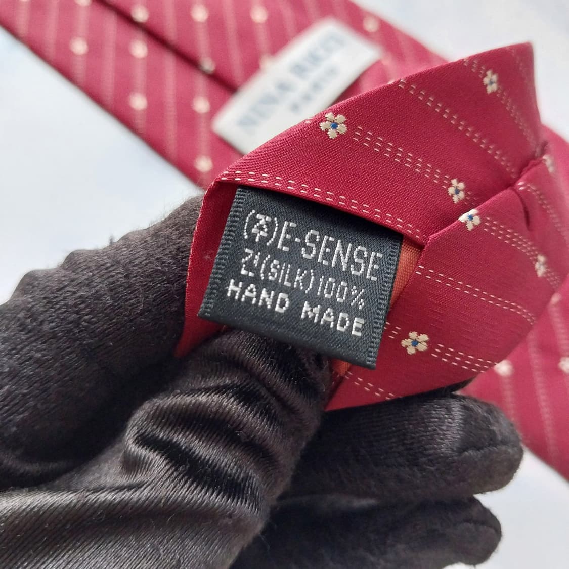 니나리치 실크 와인 패턴 넥타이 9.5cm A+등급 K2242 상품이미지10