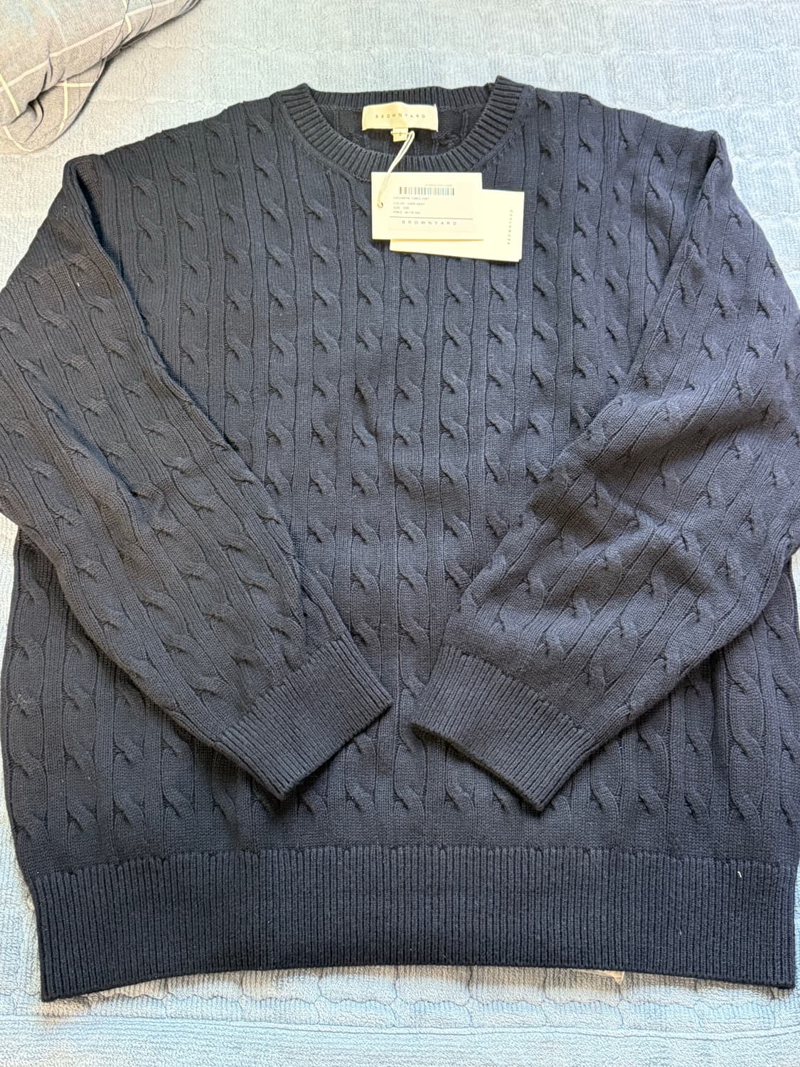 (5)브라운야드 캐시미어 케이블 니트 다크네이비 상품이미지5