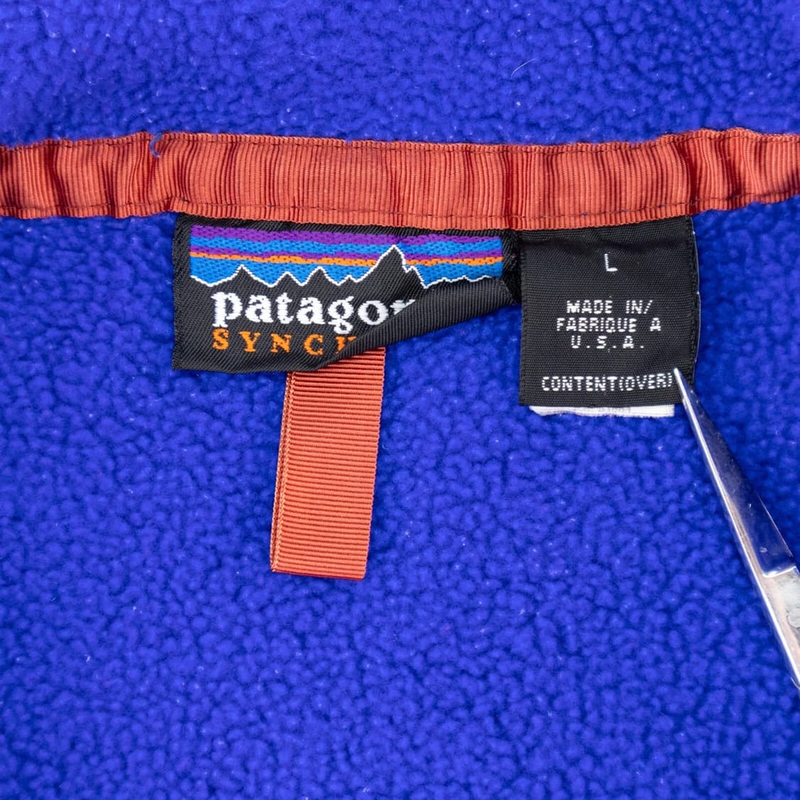 90s 파타고니아 신칠라 스냅-T 블루/퍼플 USA 상품이미지5