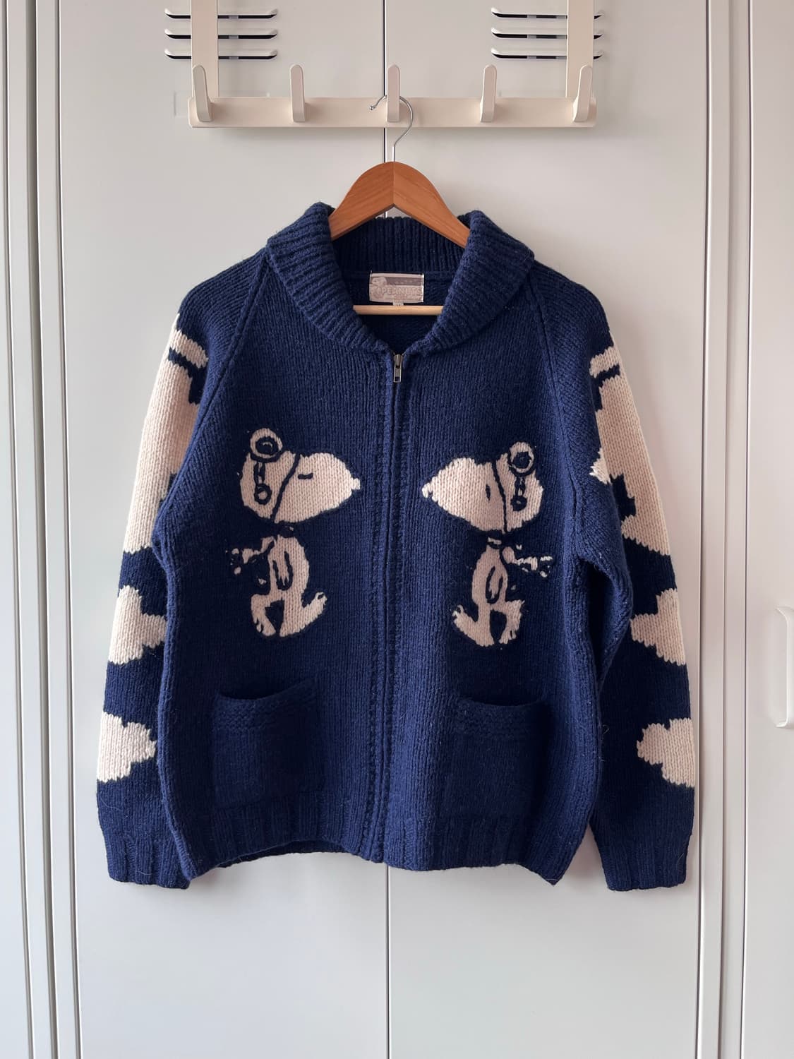 (Rare) Peanuts 피너츠 스누피 울 코위찬 집업 상품이미지2