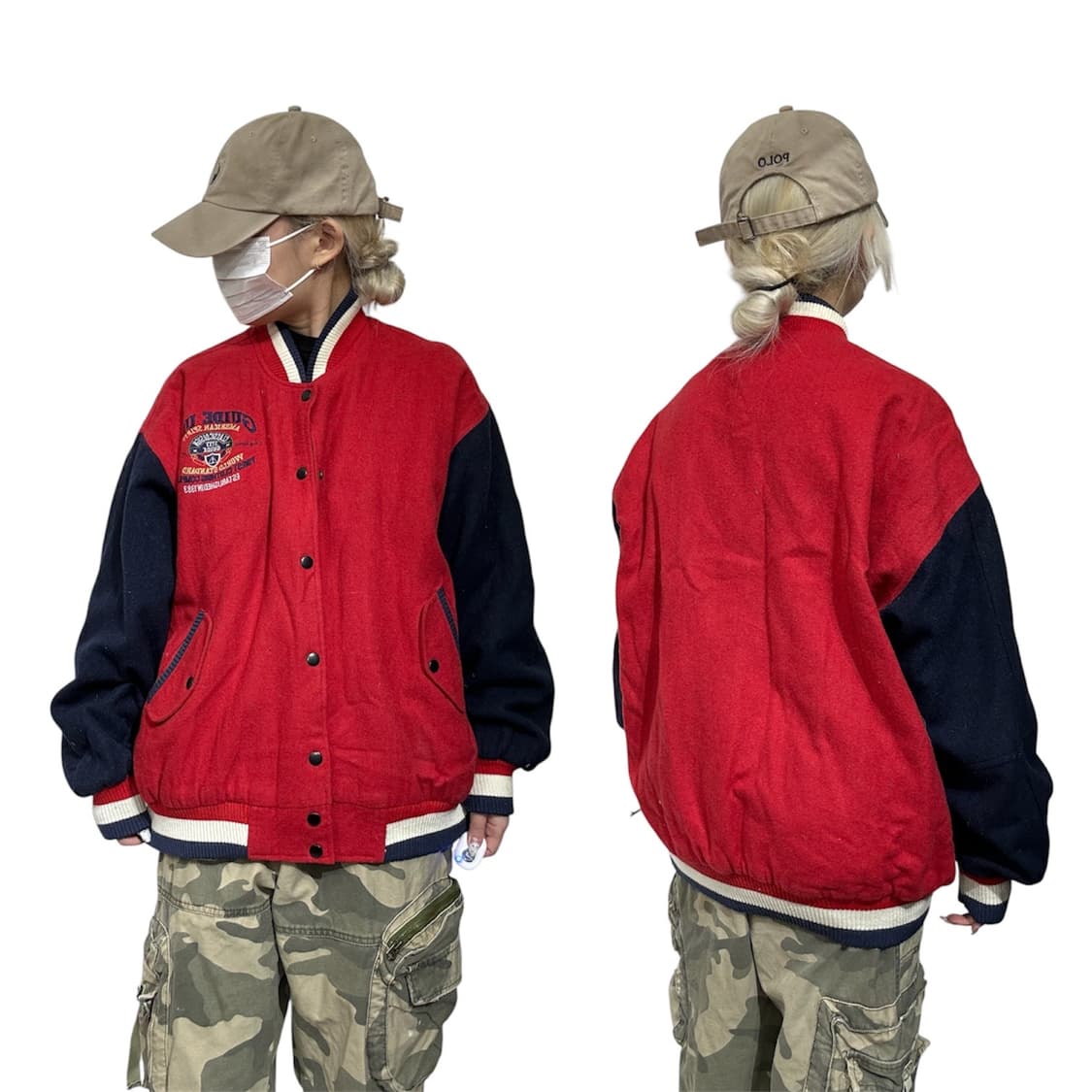 90s 빈티지 레드 모직 바시티 스타디움 잠바 코치 자켓  상품이미지1