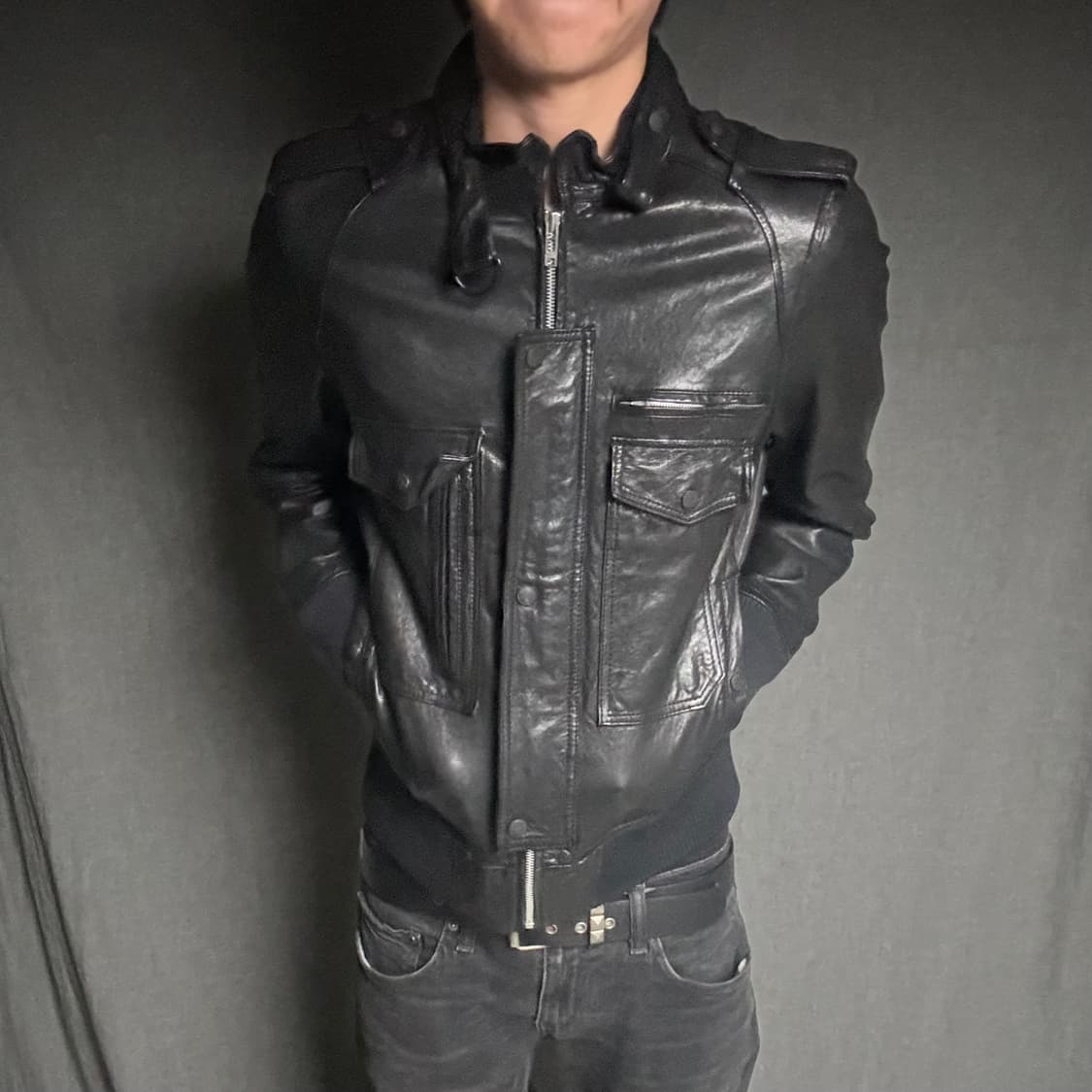 lamb skin pocket leather jacket 상품이미지3