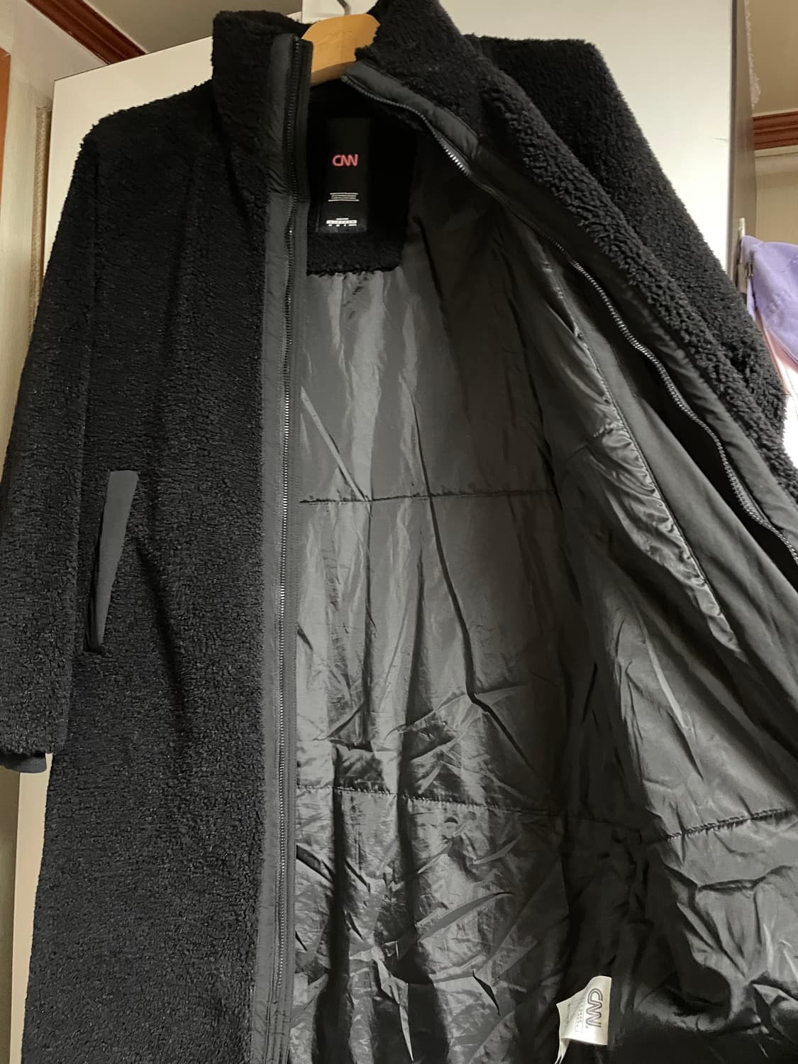 cnn 어패럴 플리스 롱 집업 상품이미지3