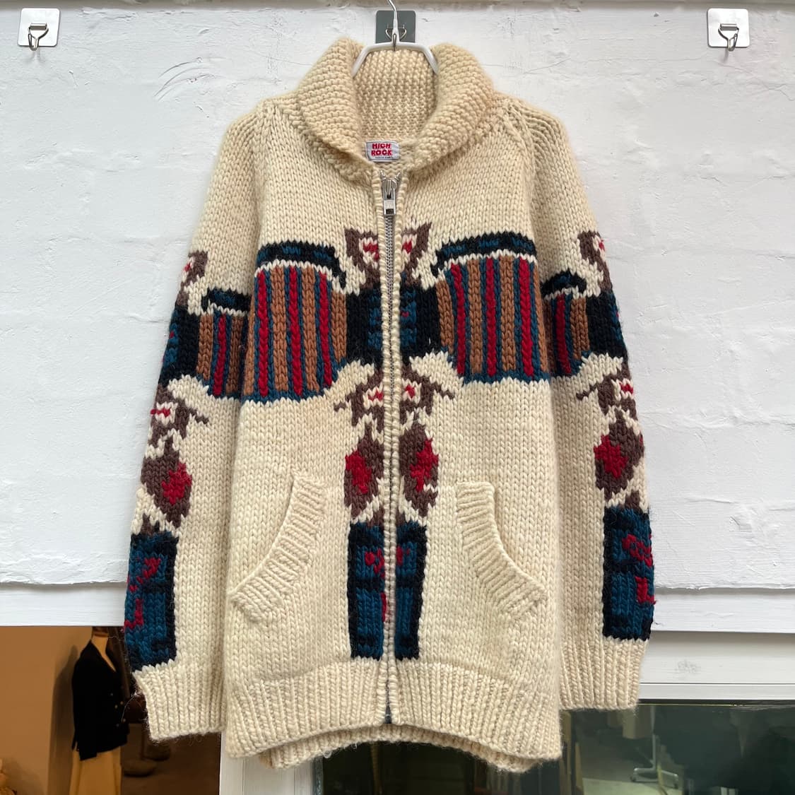 High Rock 숄 칼라 집업 울 니트 S 상품이미지1