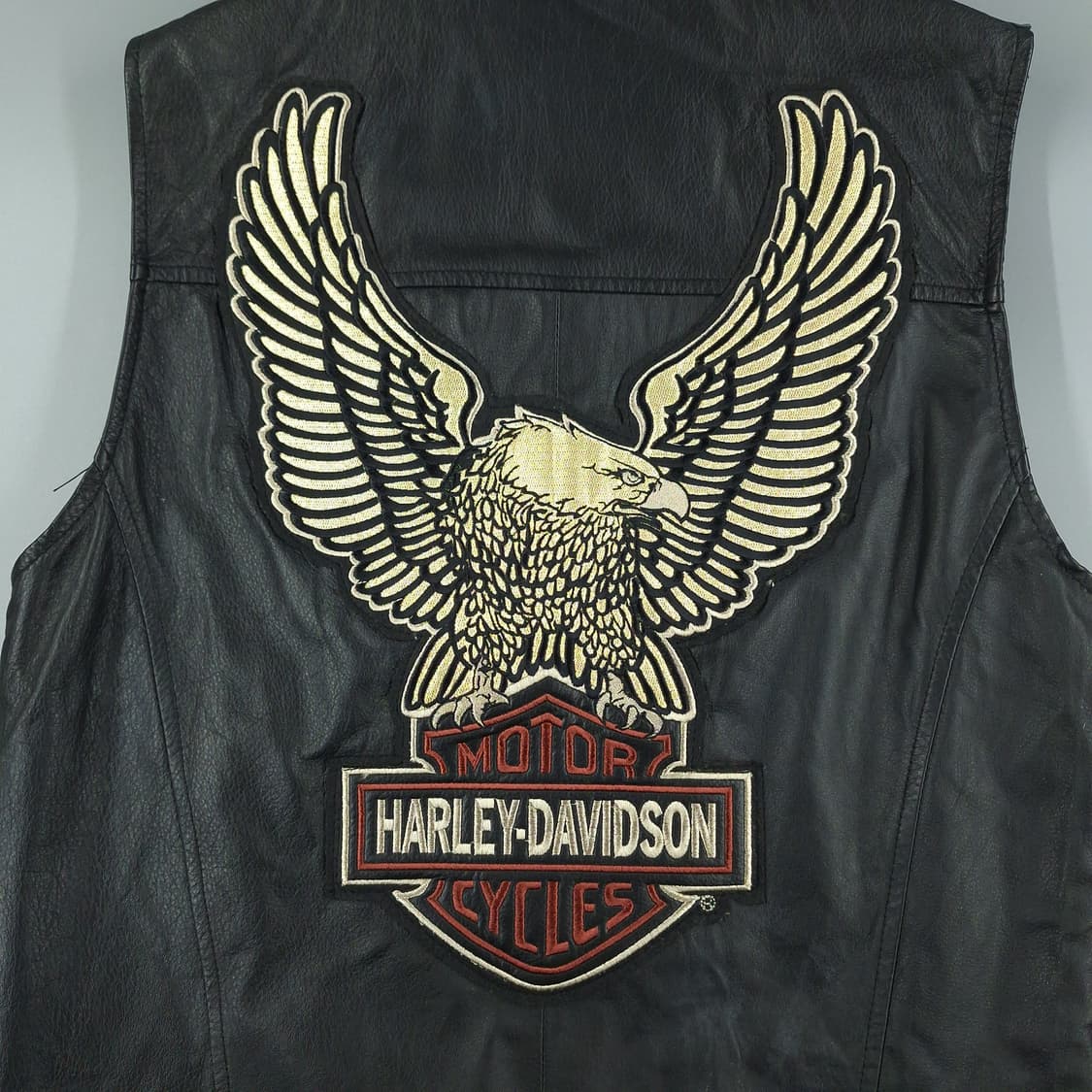 빈티지 블랙 할리데이비슨 멀티패치 소가죽 카우레더 라이더자켓 레더조끼 상품이미지7