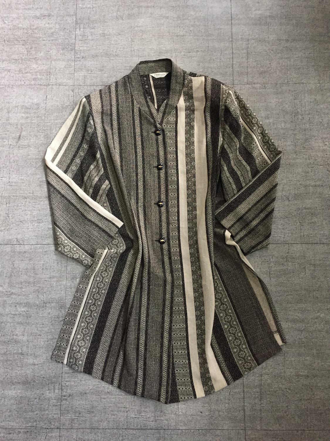 일본빈티지 Dialougue 오리엔탈보헤미안 에스닉 롱셔츠티셔츠 상품이미지1