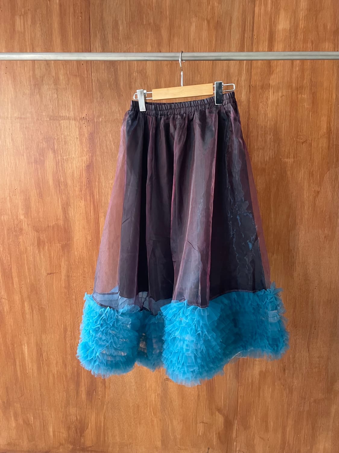 Aqua cloud ruffle banding sha skirt 상품이미지2