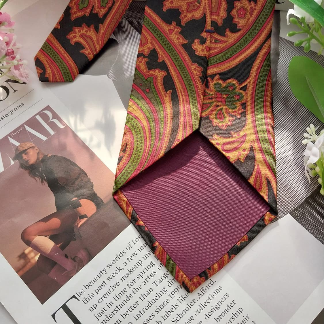 아쿠아스큐텀 실크 블랙 페이즐리 넥타이 9.5cm A+등급 K1521
 상품이미지8