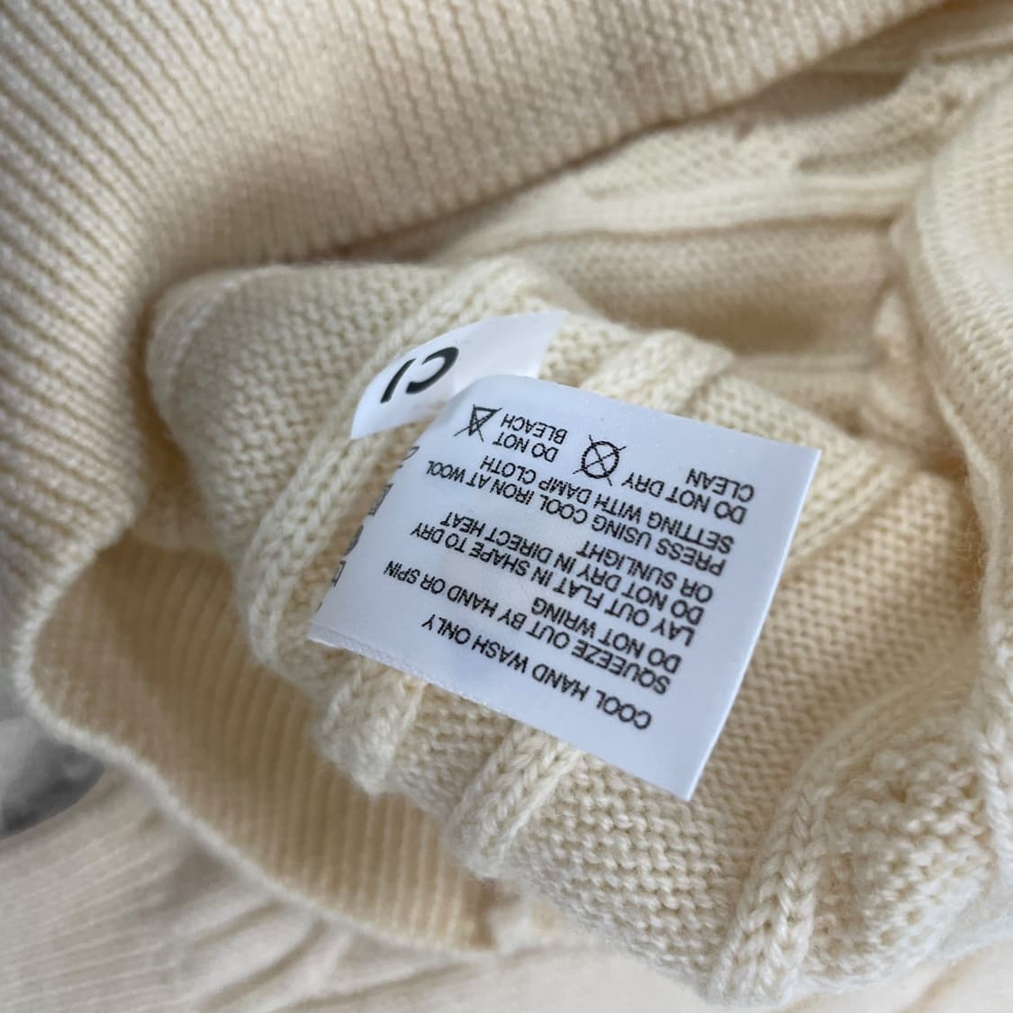 버버리 Burberry 00s 아카이브 기마 자수 케이블 니트 베이지  상품이미지7