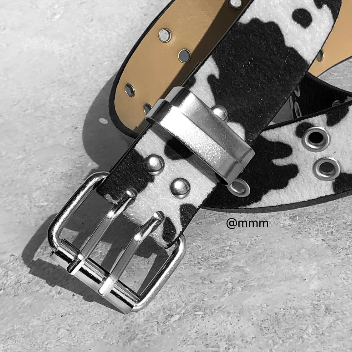 [Unisex] 카우헤어 더블 아일렛 송치 벨트 상품이미지7