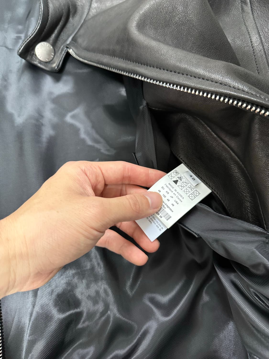 솔리드옴므 밴드넥 램스킨 레더자켓 48 상품이미지7