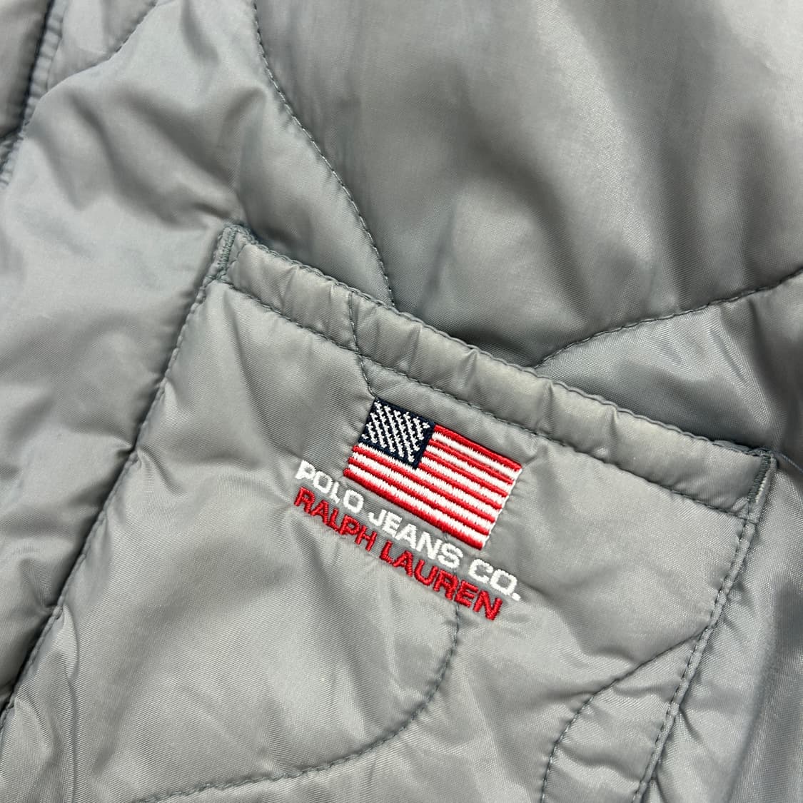 폴로 빈티지 성조기 후드 퀼팅 자켓(L) 상품이미지5