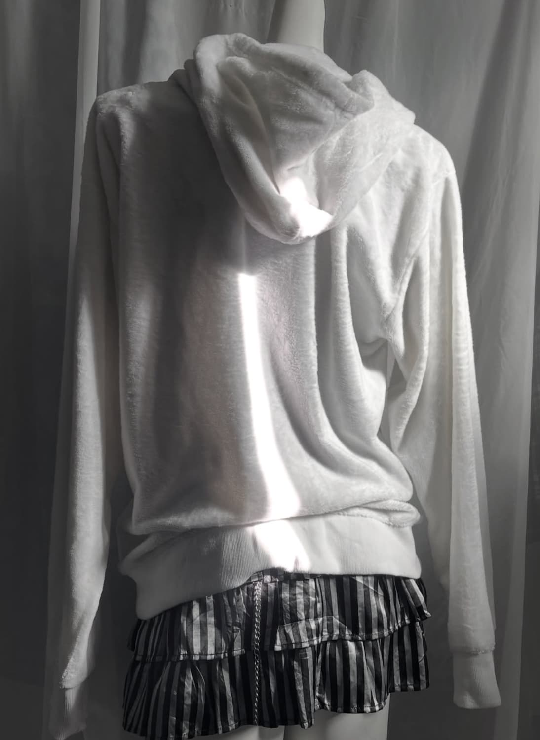 화이트 플리스 펑크 집업 상품이미지2