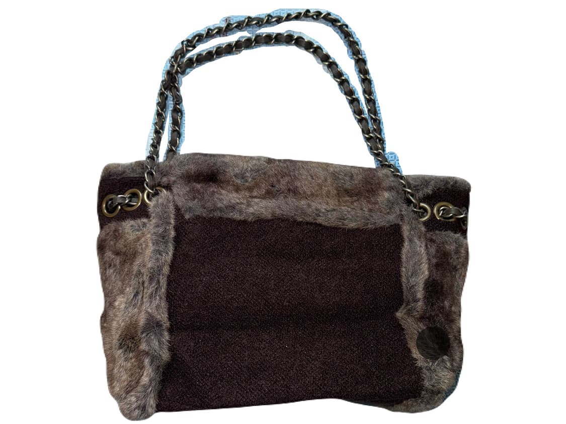 퍼 체인 숄더백 토트백 브라운 오네갸루 빈티지 가방 상품이미지2