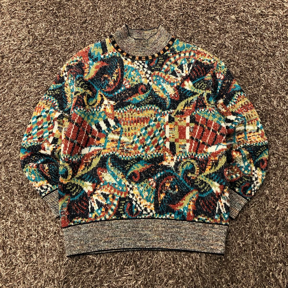 미쏘니 울 멀티컬러 패턴 니트 상품이미지1