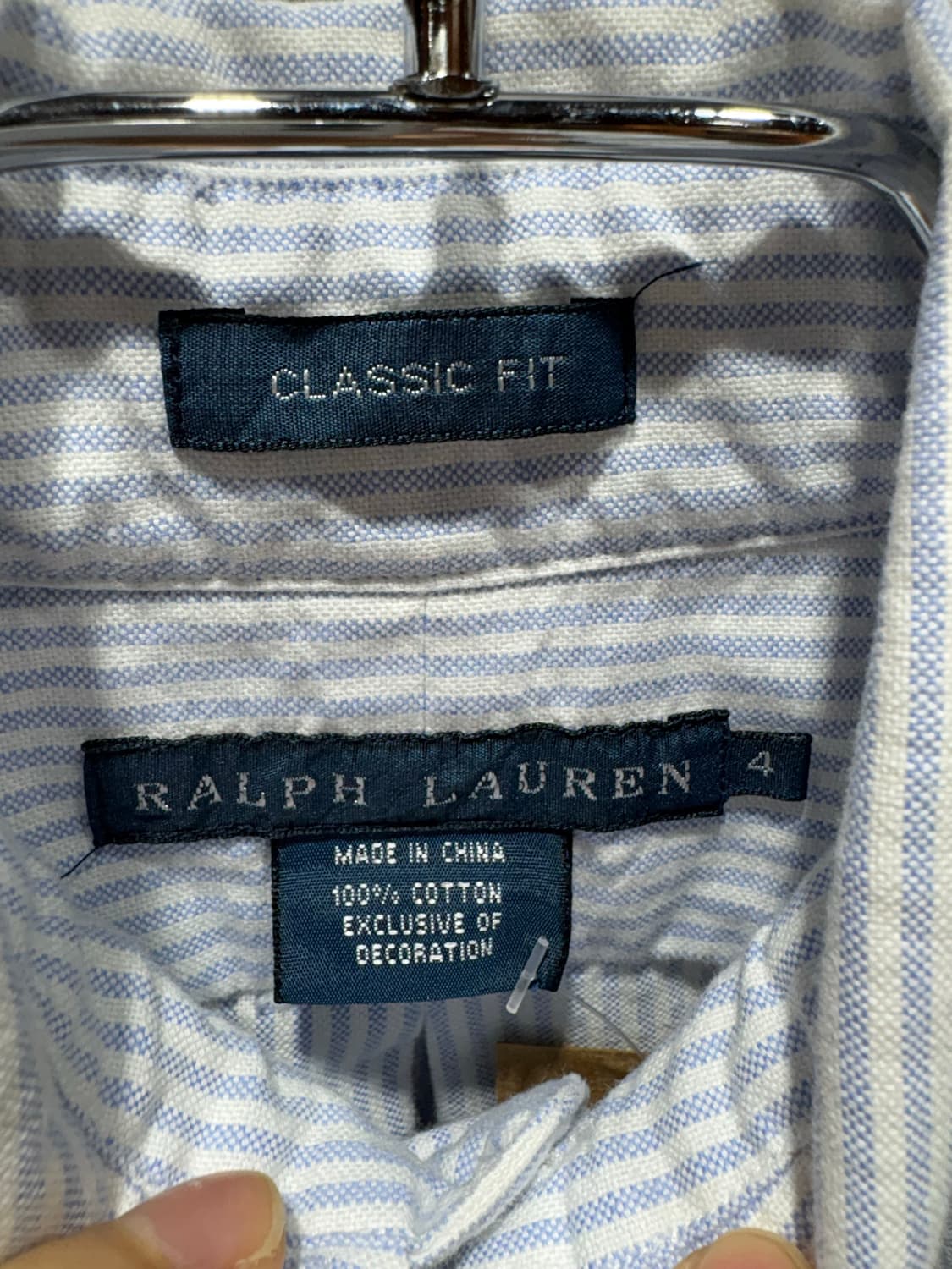 4 폴로랄프로렌 스트라이프 배색 화이트 셔츠 상품이미지5