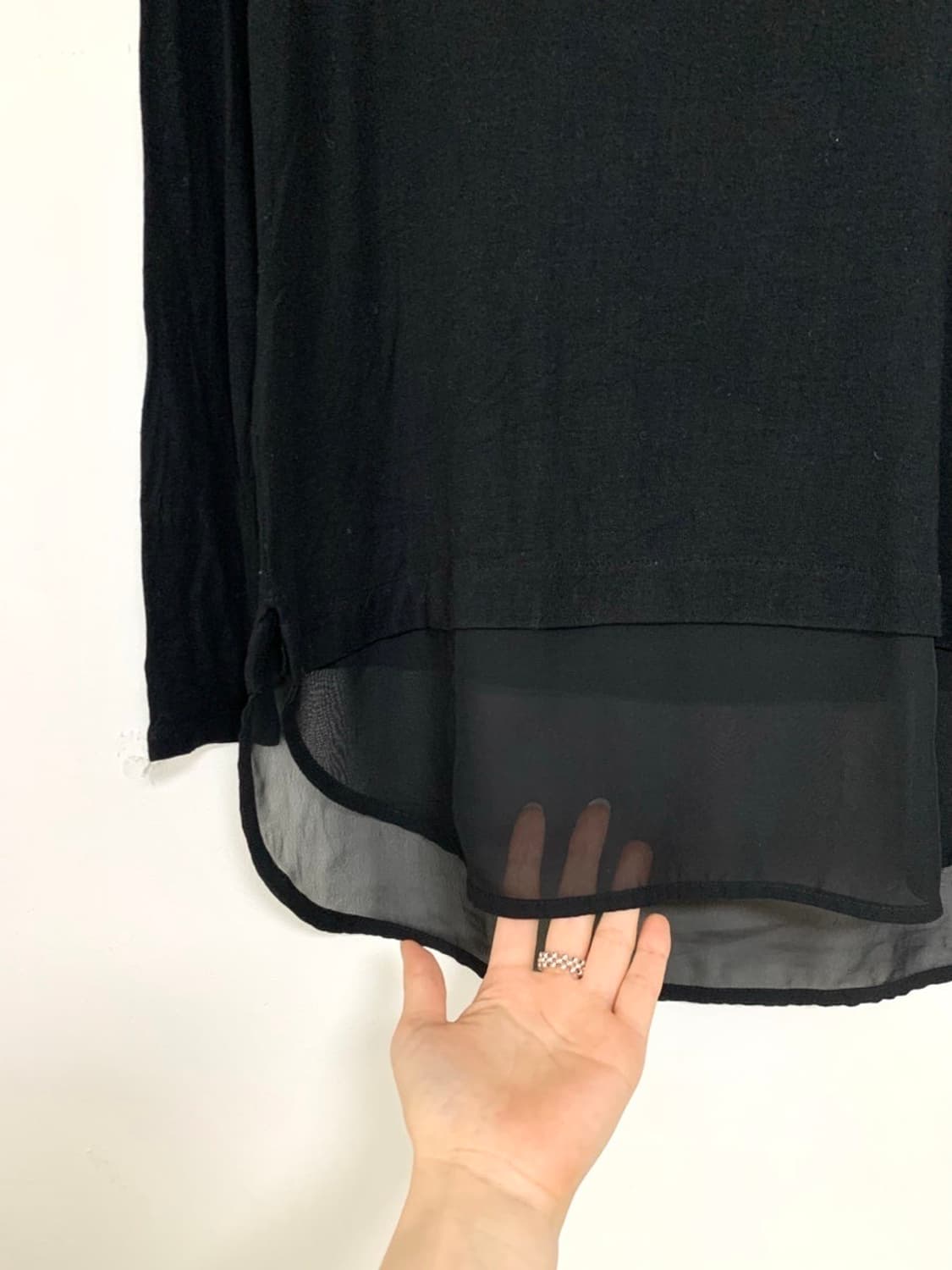 옷속무 텐셀 시스루 레이어드T 상품이미지3