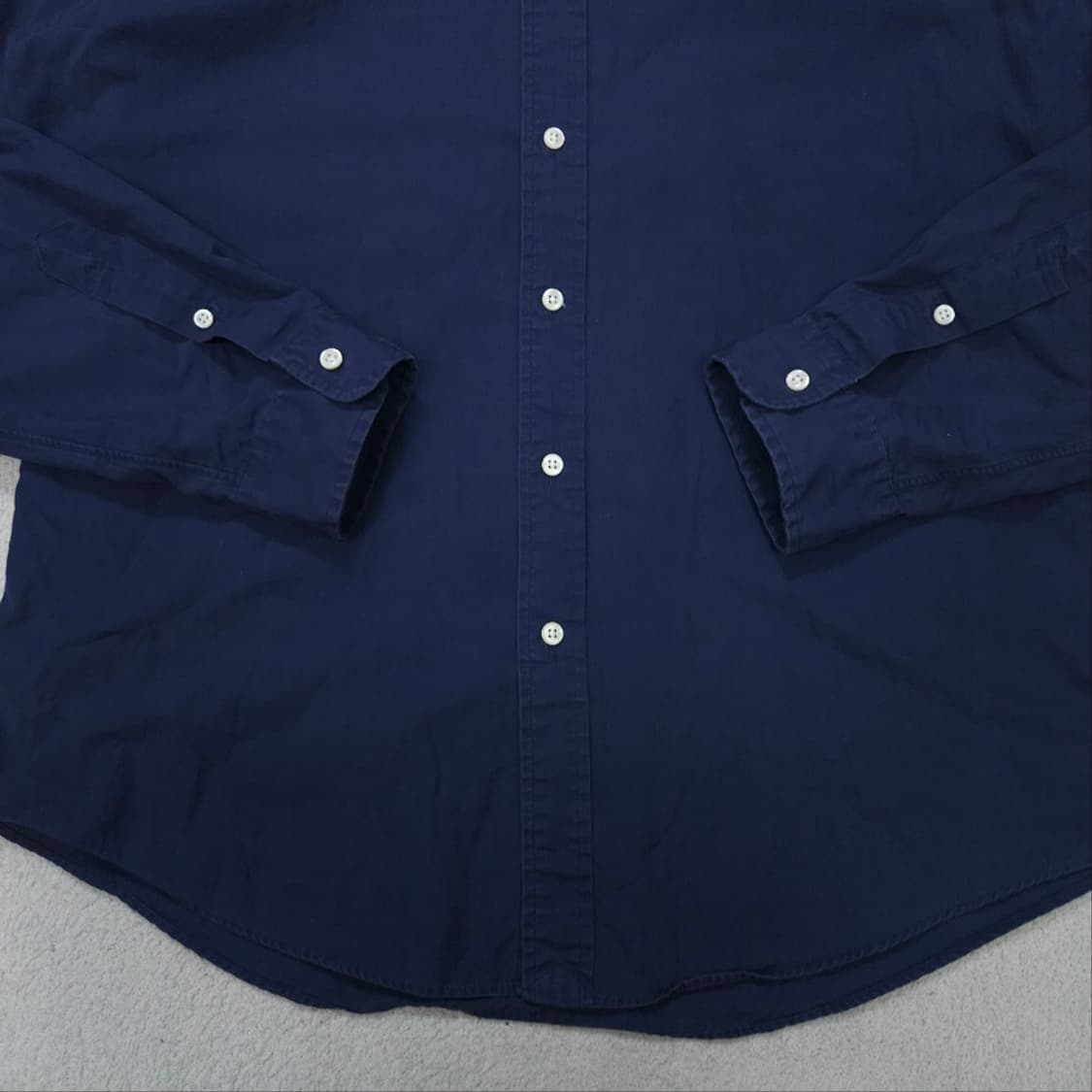 폴로 랄프 로렌 솔리드 셔츠 L 네이비 커스텀핏 상품이미지3