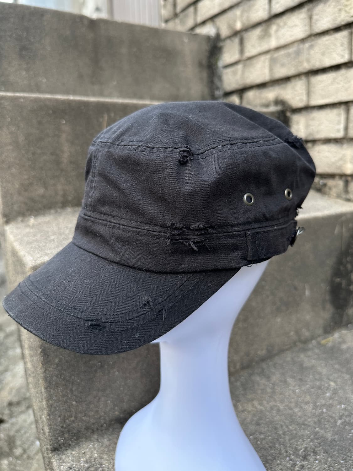 Vintage distressed black cap 상품이미지2