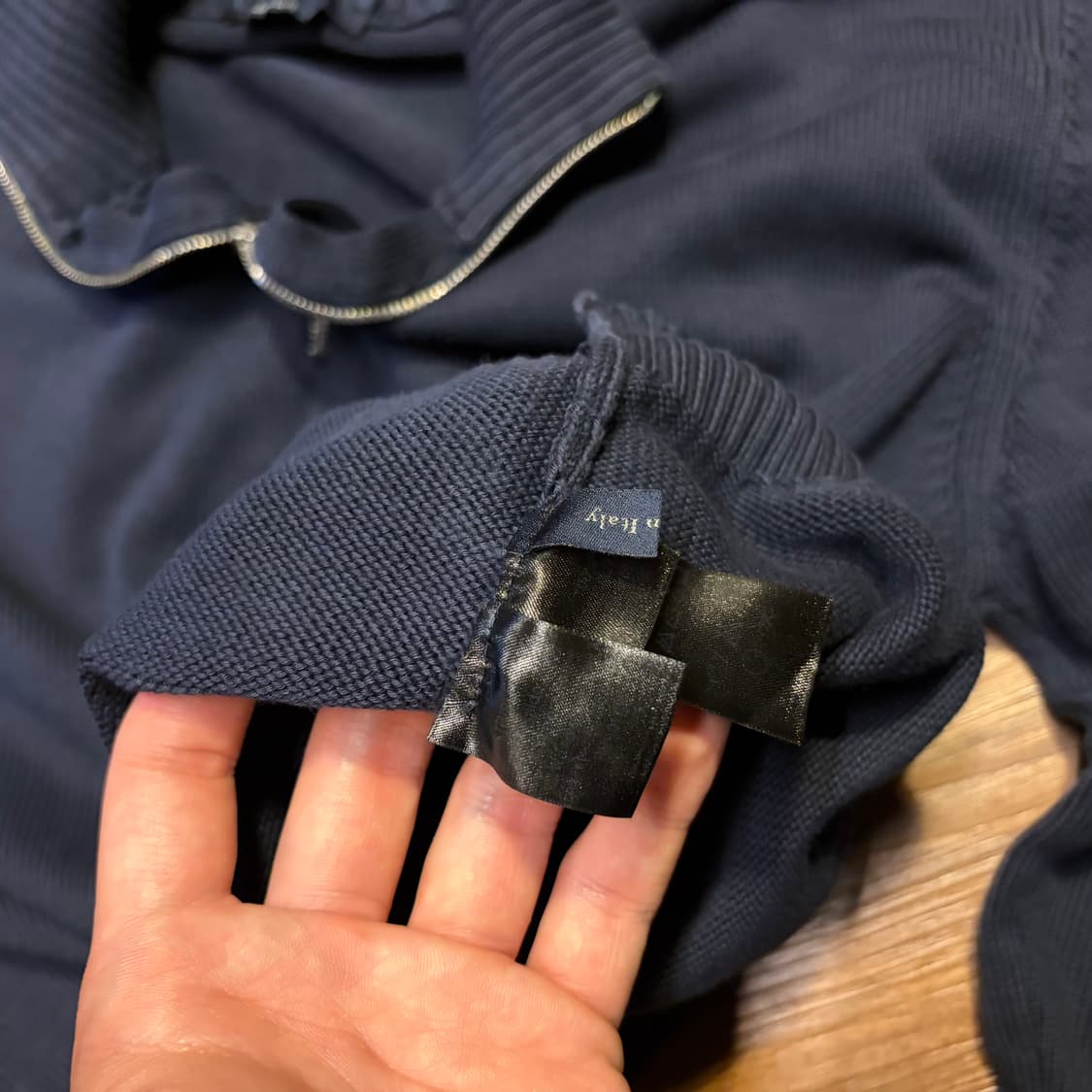 에르메네질도 제냐 네이비 집업 풀오버 니트 상품이미지6