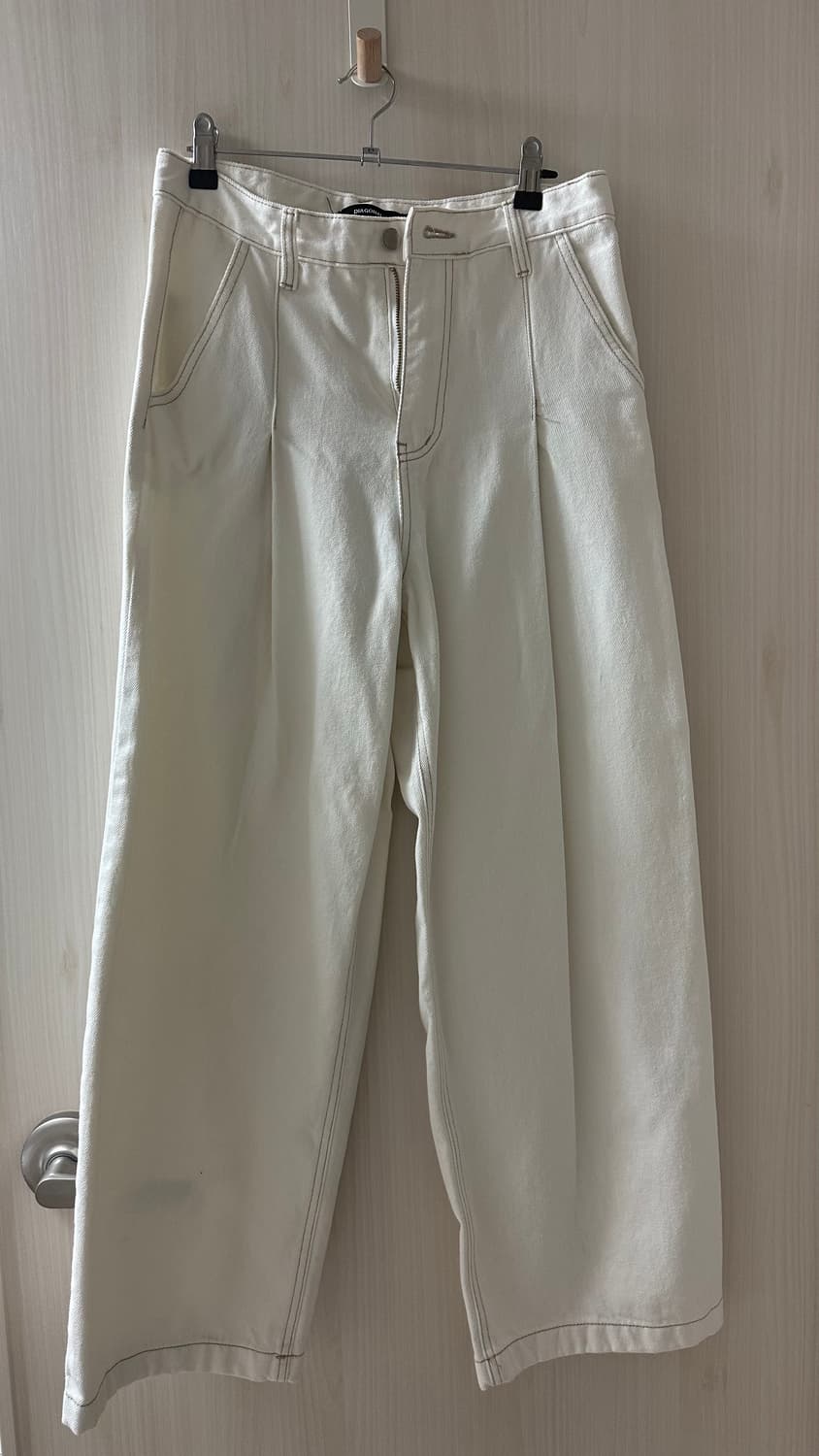 다이애그널 턱 와이드 데님 팬츠 M 상품이미지2