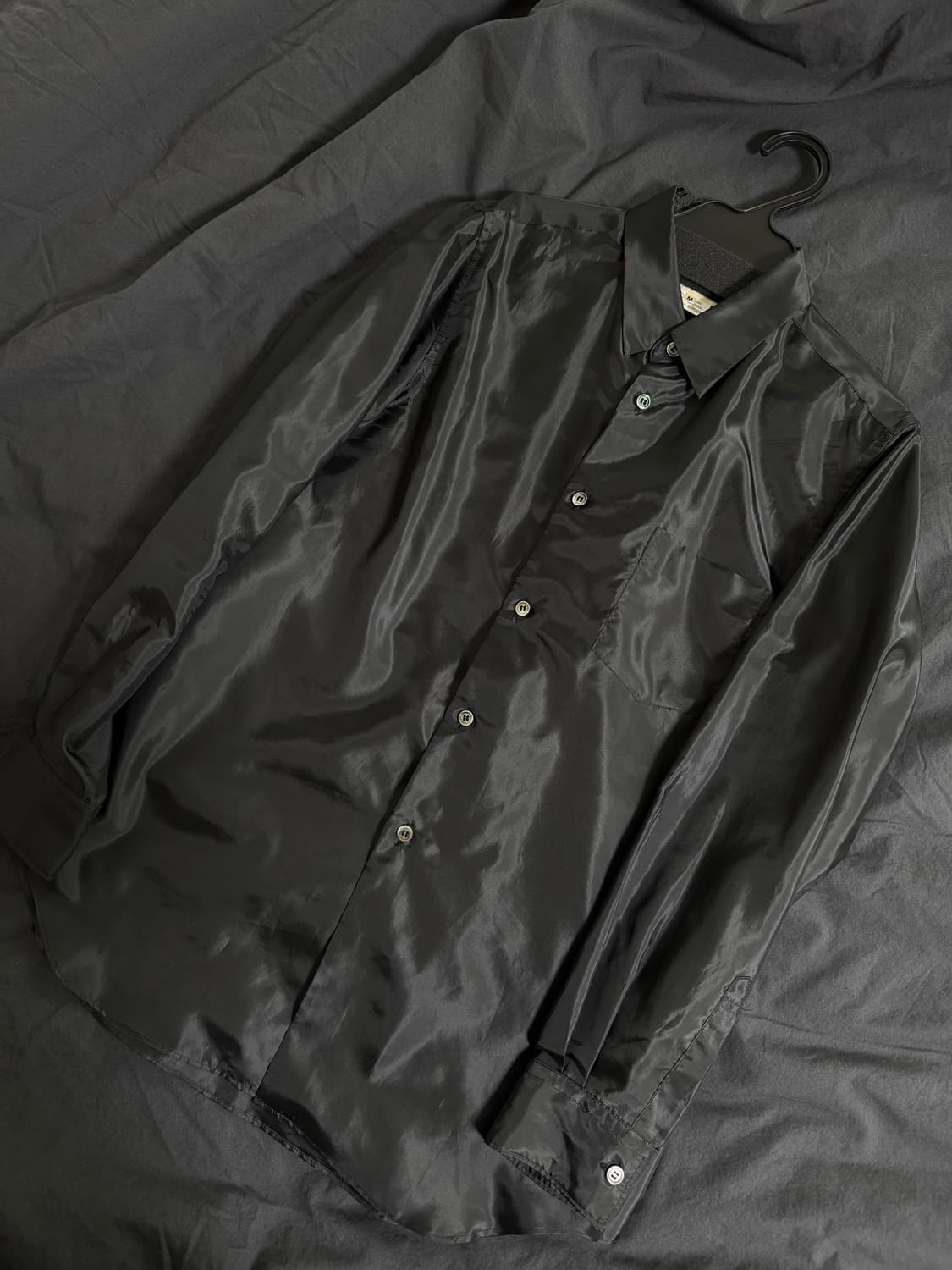 꼼데가르송 메인라인 24FW 세틴 셔츠 (블랙, M) 상품이미지1