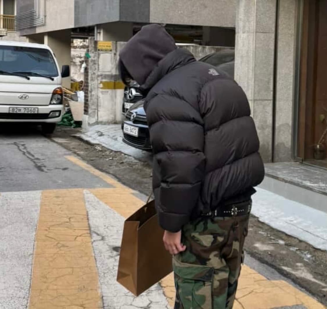 [L] 떨이 노스페이스 센터로고 눕시 다크 그레이 상품이미지1