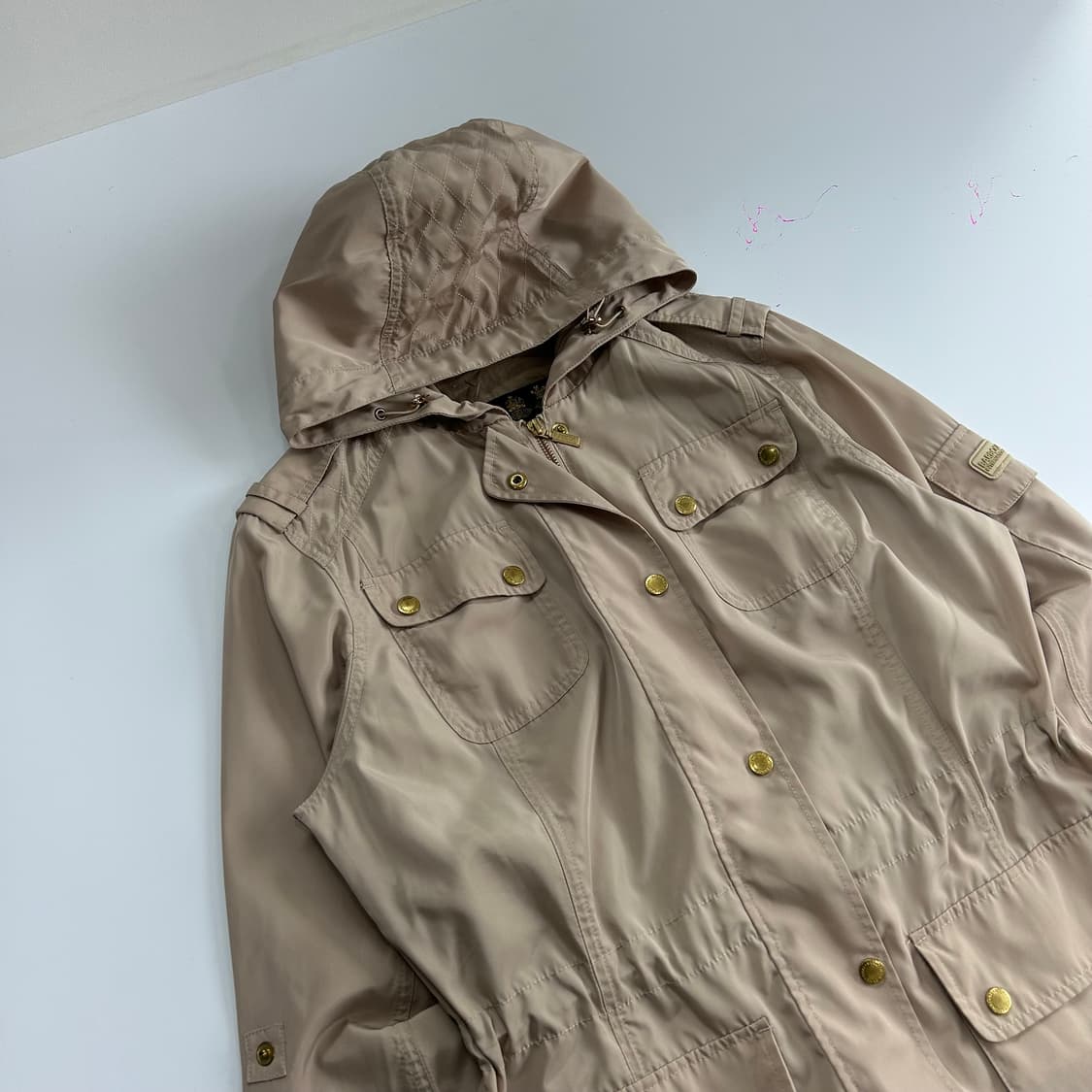 Barbour 바버 베이지 아노락 롱 자켓 상품이미지4