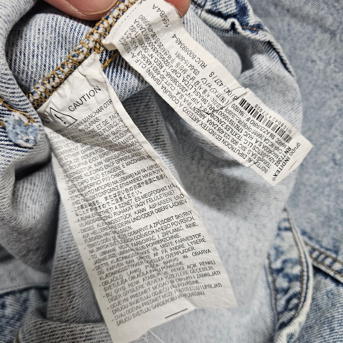 자라 세미 크롭핏 오버 데님 자켓 S 상품이미지6