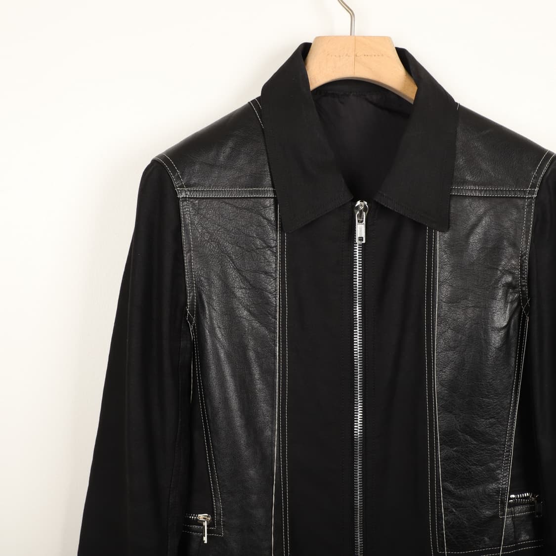 48 / Rick Owens 릭오웬스 가죽 디테일 자켓 상품이미지3