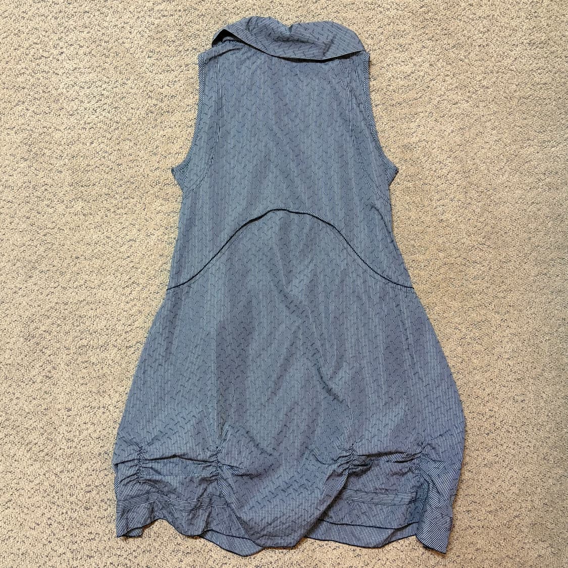 체크 셔링 벌룬 원피스 (L) 상품이미지2