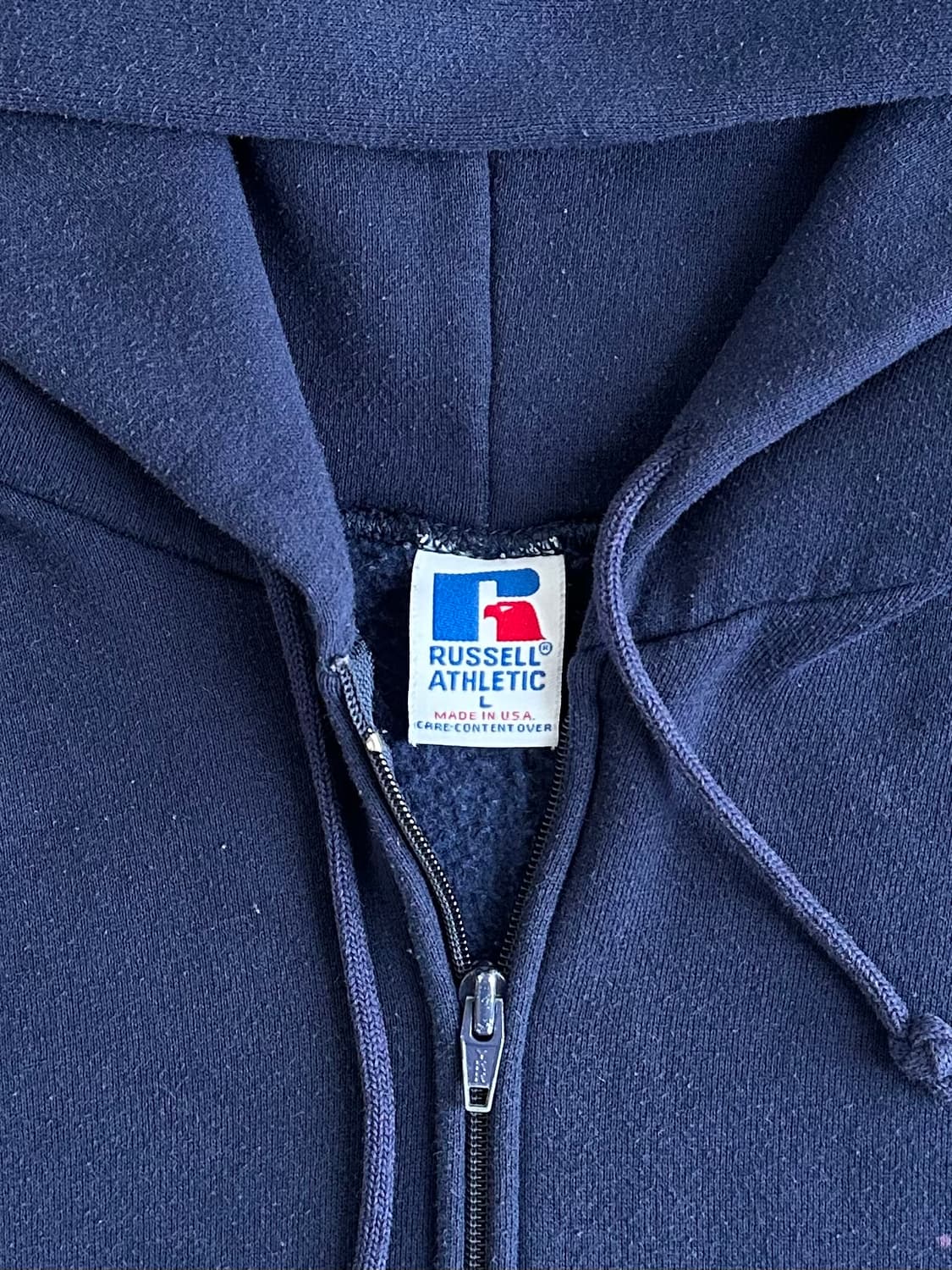 90s 빈티지 러셀 후드집업 네이비 L USA 상품이미지6