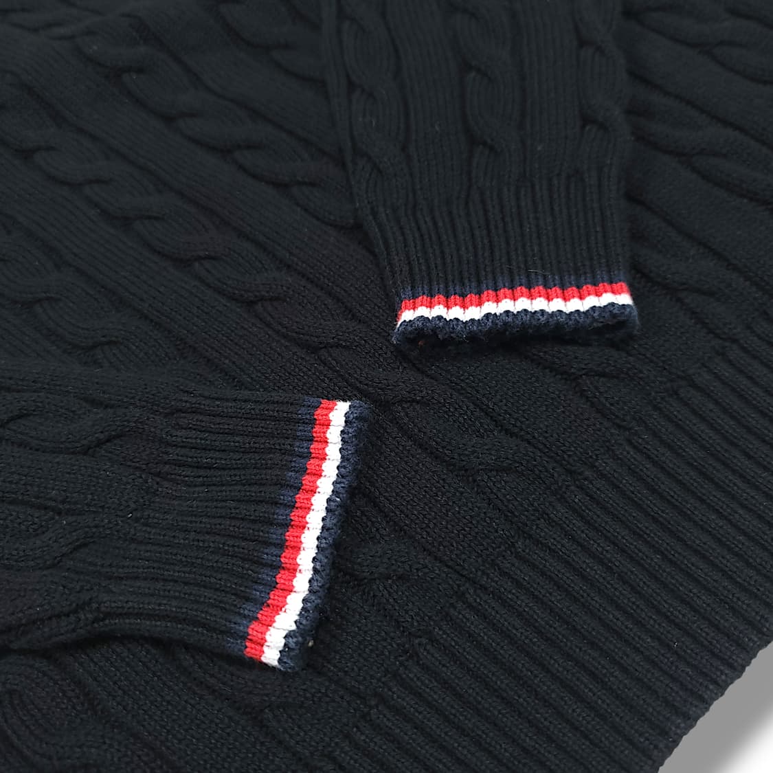 [XL] 타미힐피거 블랙 클래식 케이블 니트 상품이미지6