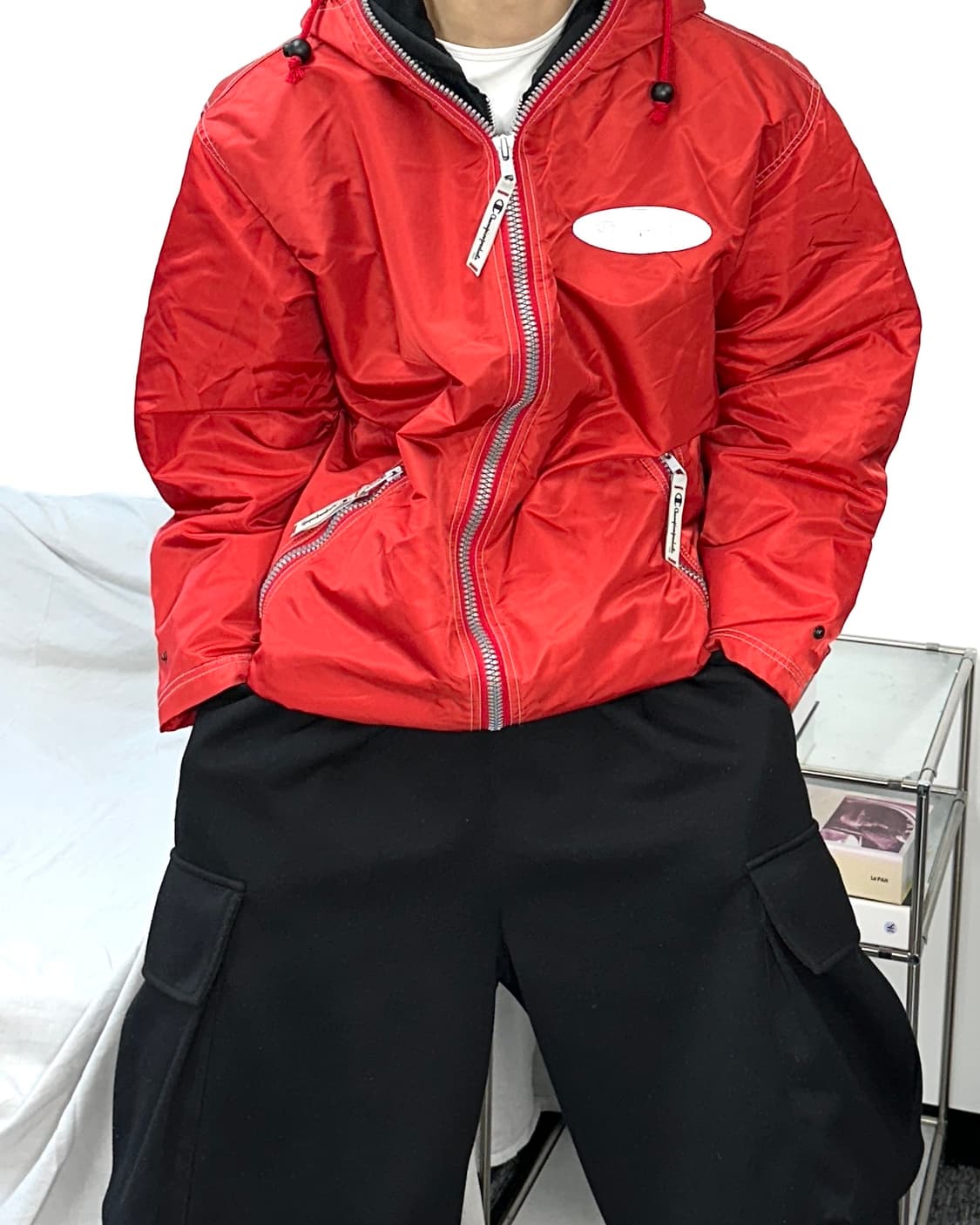 챔피온 90s 레드 실버 로고 점퍼 M 상품이미지1