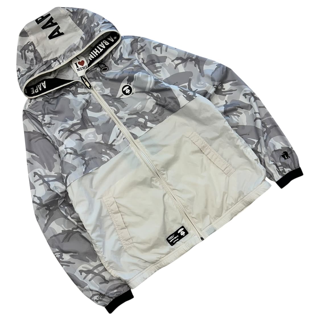 [S] 에이프 Aape 카모 후드 바람막이 그레이 A281 상품이미지1