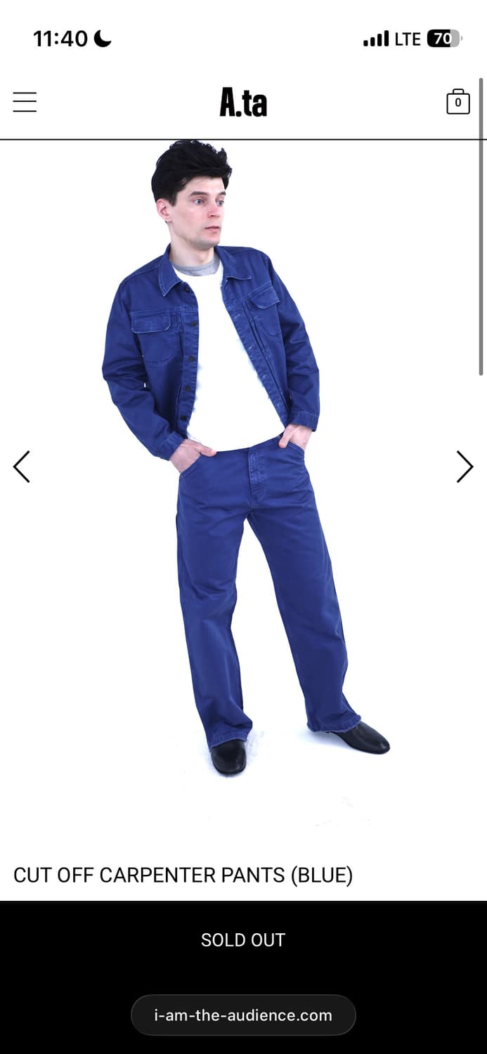 에이타 카펜터 팬츠 블루 상품이미지1