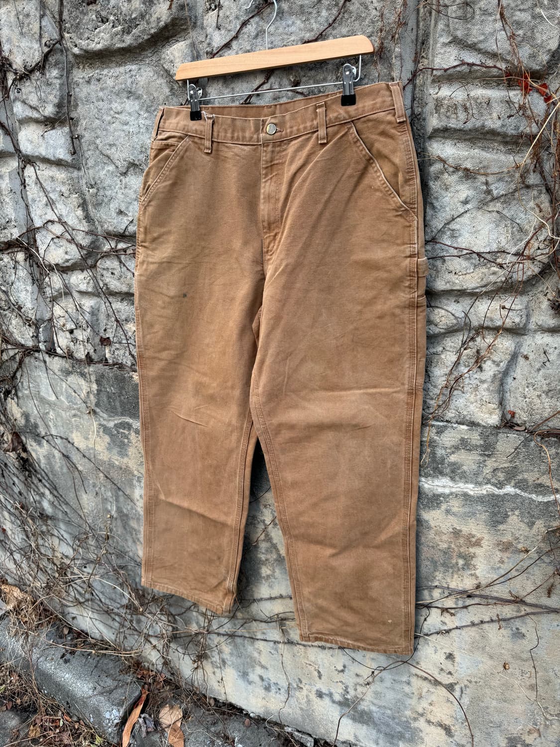 칼하트 빈티지 b11 브라운 덕캔버스 카펜터 싱글니 워크 팬츠 36 상품이미지3