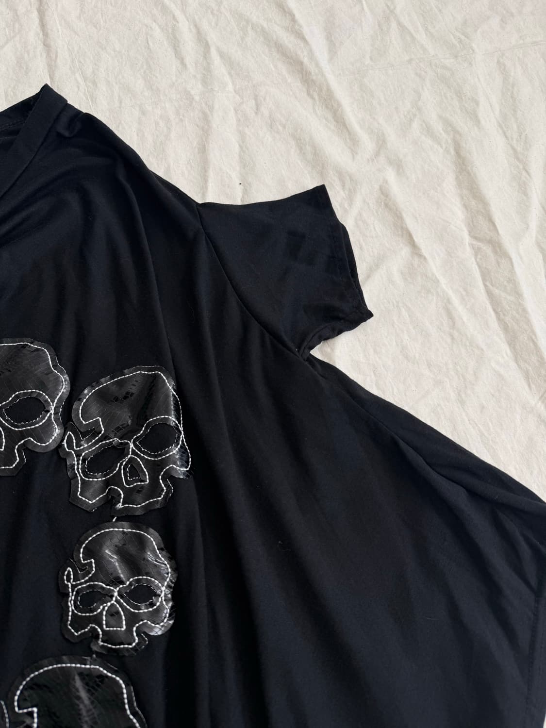 블랙 너드펑크 해골 탑 상품이미지4