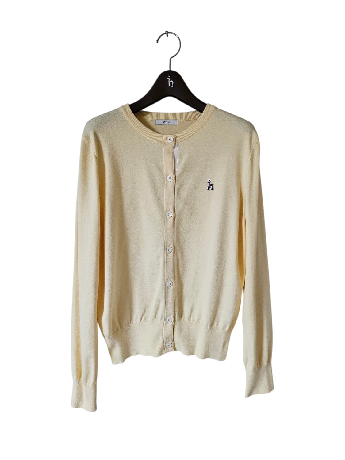 🌼봄가디건 | 헤지스 여성 퍼피자수 옐로우 가디건 55~66 | 화사핏 상품이미지4