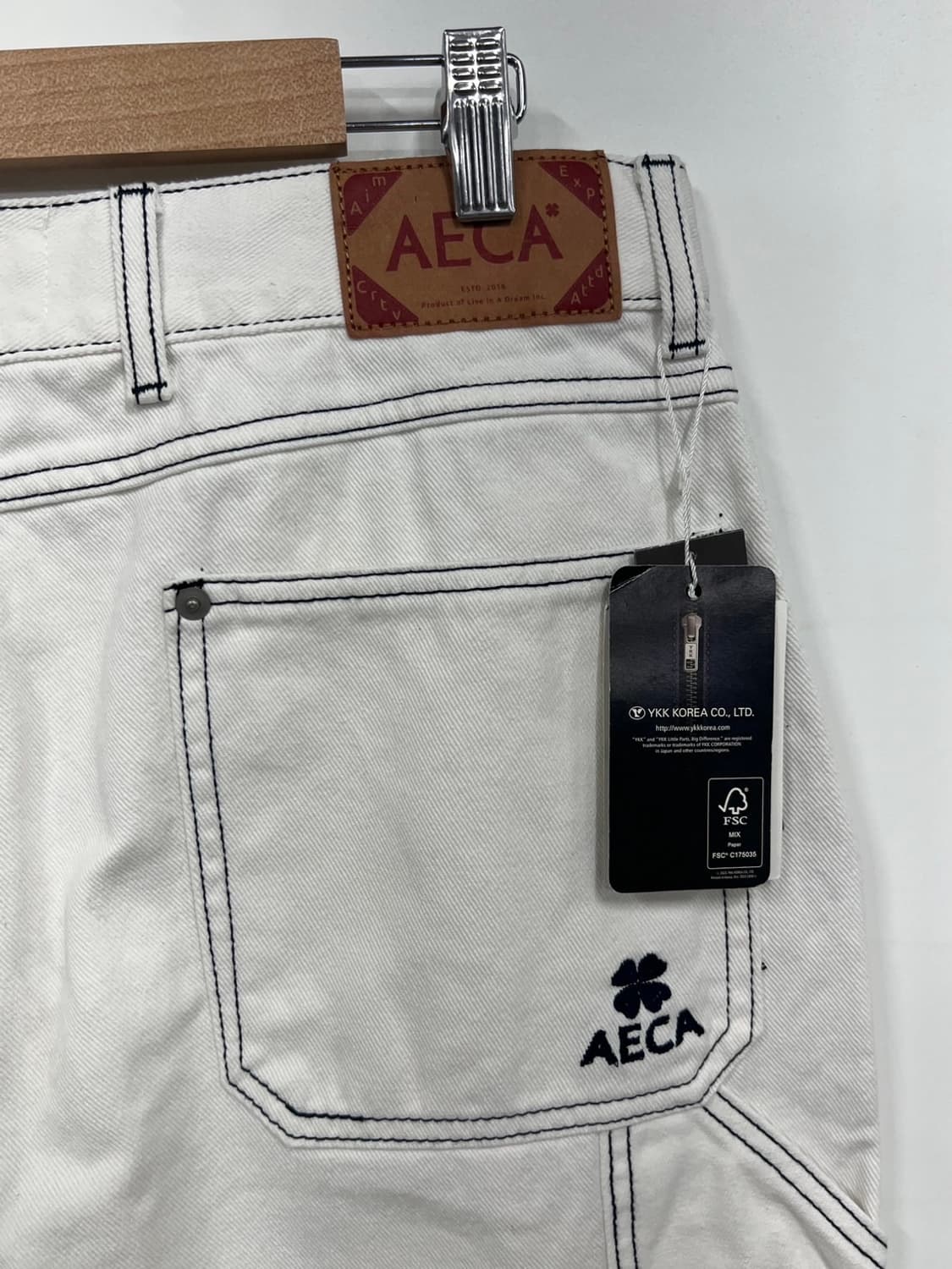 에이카화이트 더블니 와이드핏 워크웨어 데님 팬츠 상품이미지6