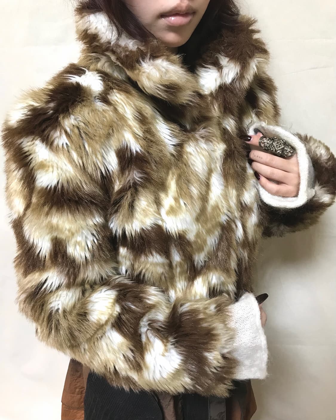 브라운 밤비 퍼 자켓 상품이미지4