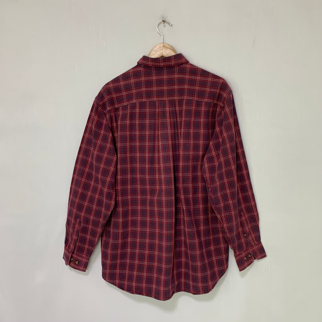 에디바우어 빈티지 체크 남방 긴팔 셔츠 오버핏 남성 M 남녀공용 상품이미지6