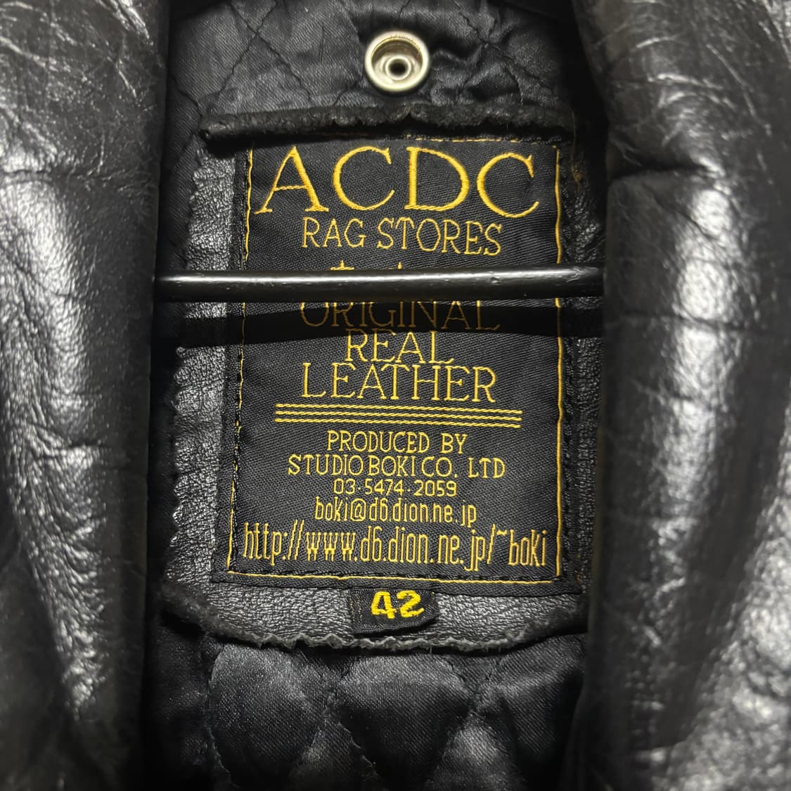 [VINTAGE] ACDC 리얼레더 쇼트 더블 라이더 자켓 42 상품이미지3