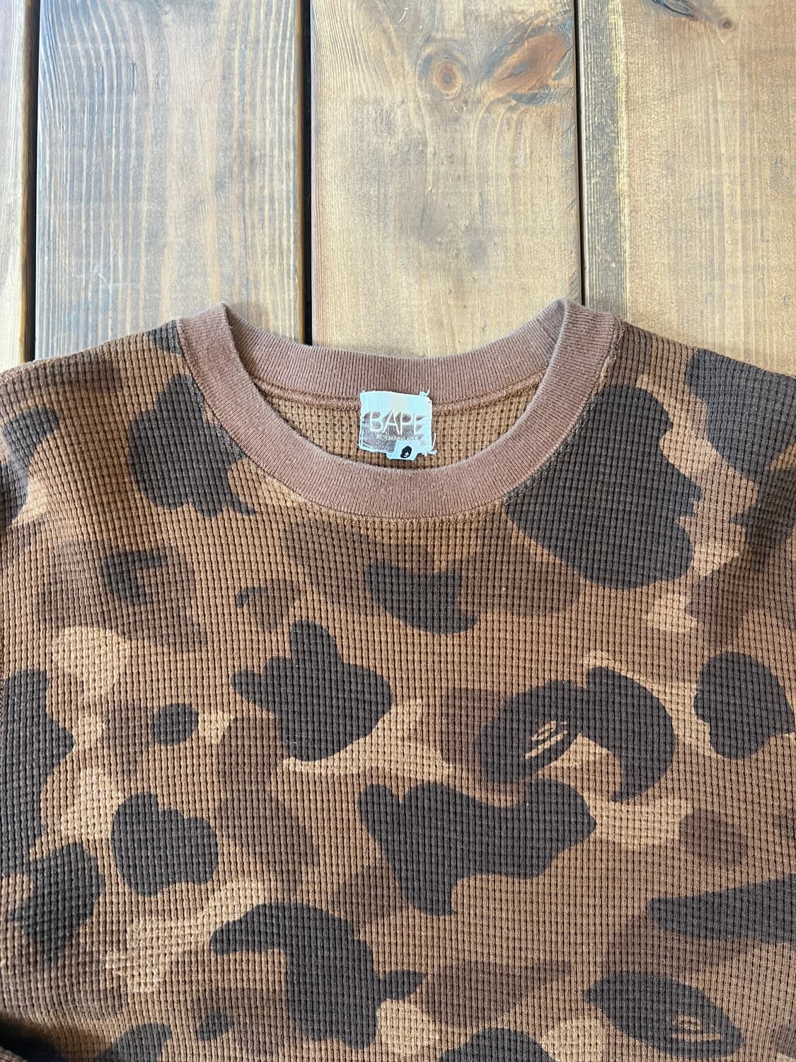 베이프 브라운 카모 와플 롱 슬리브 상품이미지7