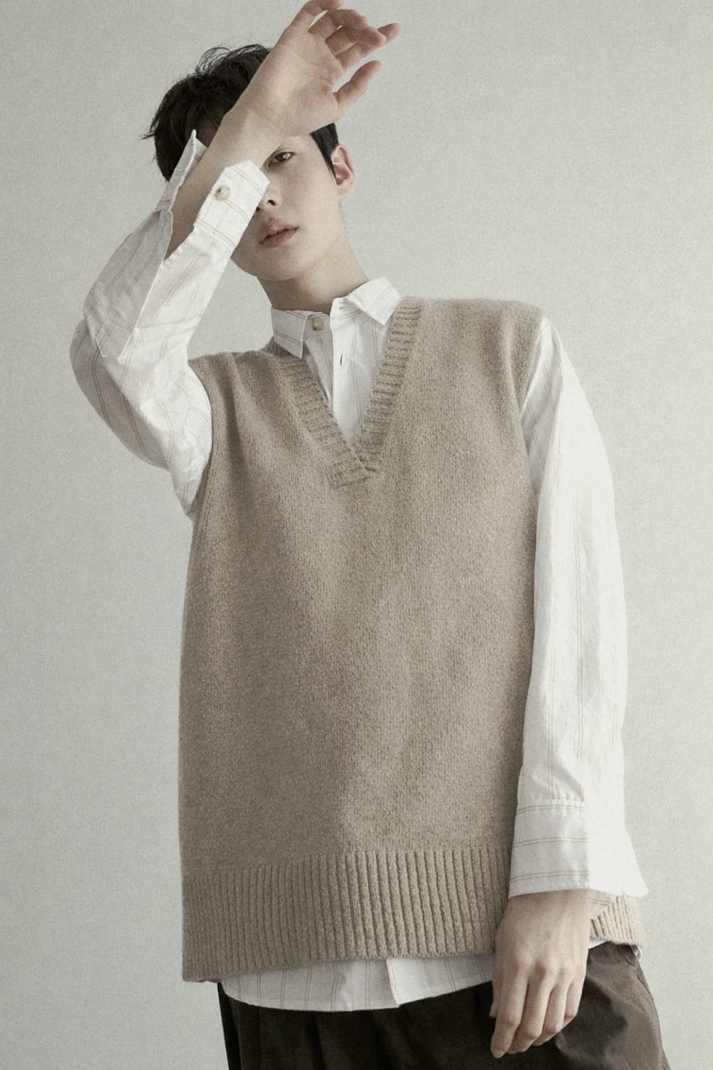 울 니트 베스트 오트밀 os 상품이미지9