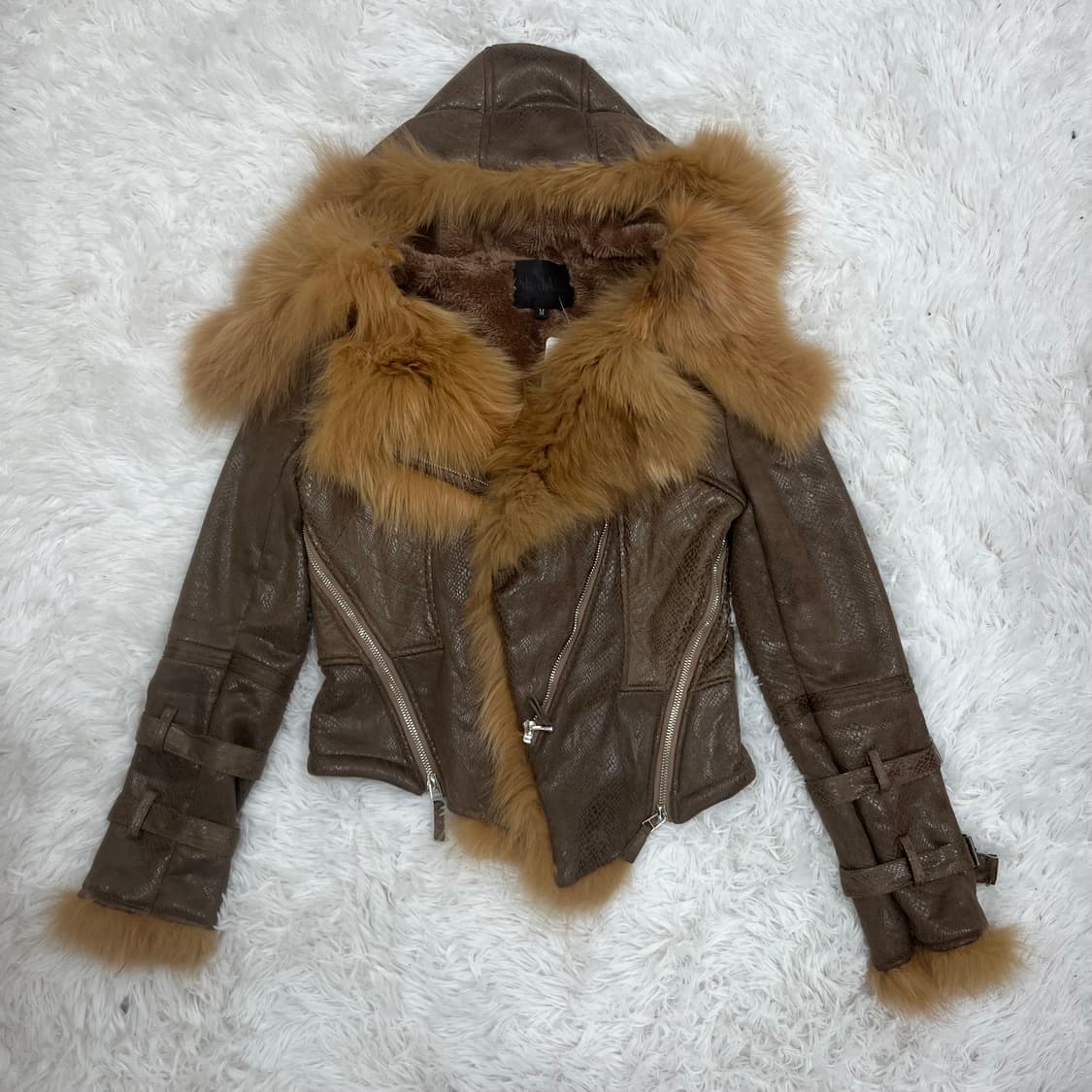 폭스 퍼 후디 무스탕 상품이미지7