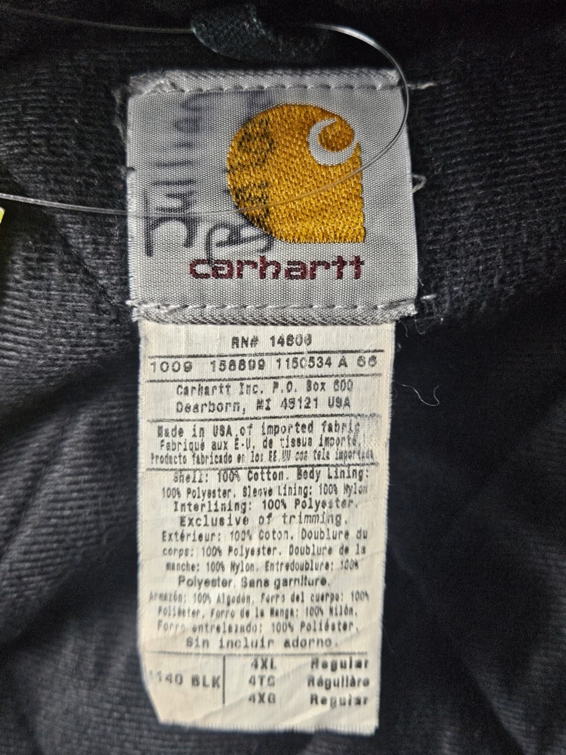 칼하트 J140 덕 캔버스 후드 액티브 워크 자켓 (4XL)/ 10788 상품이미지8