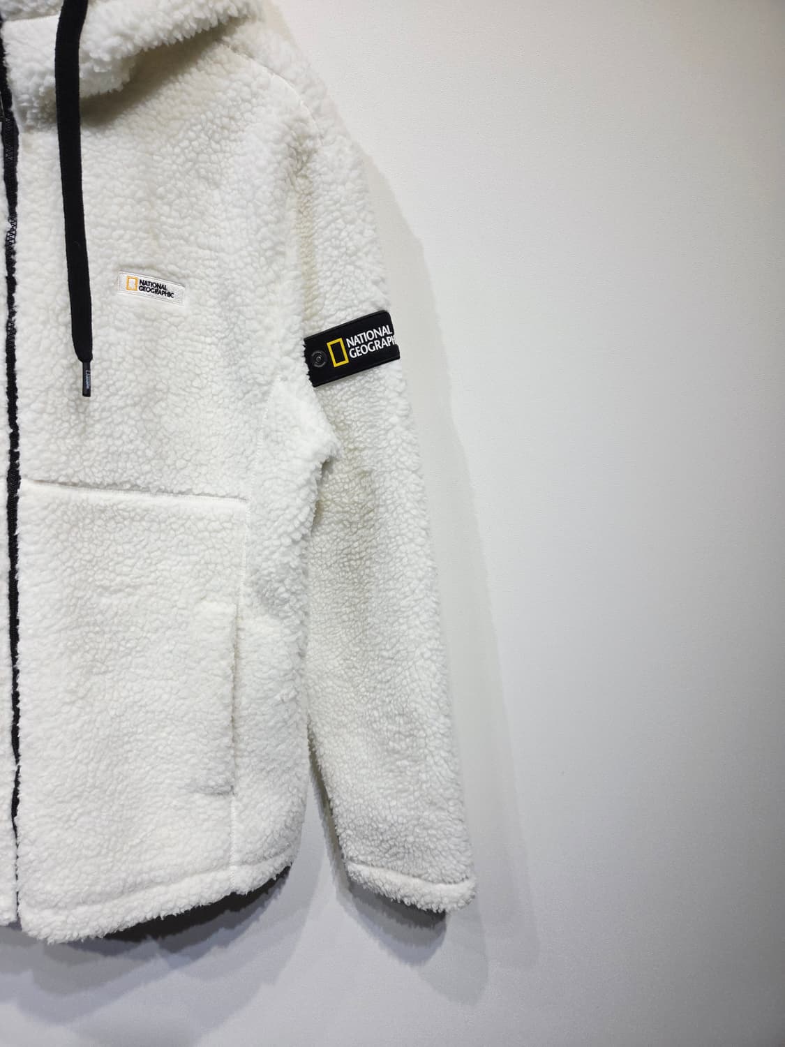 내셔널지오그래픽 플리스 후드 집업 아이보리 상품이미지5
