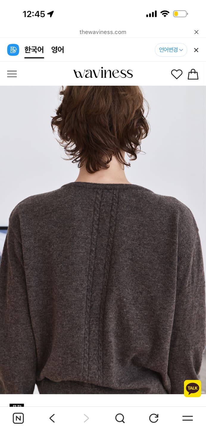 웨이비니스 Low Tide Henley-neck Knit - Brown 상품이미지2