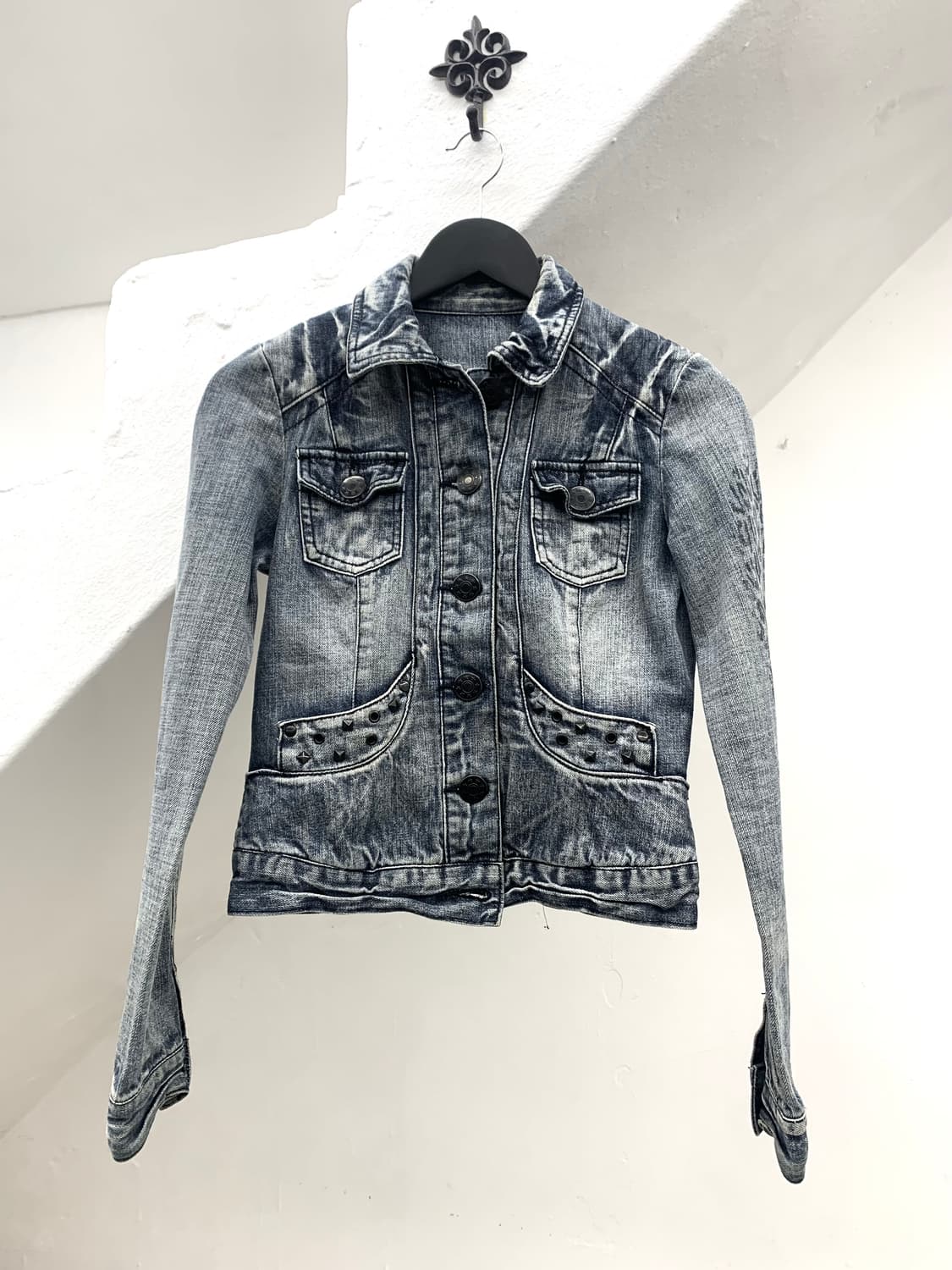 Leopard stud detail denim  상품이미지5